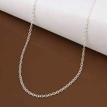5pcs/Set 925 Sterling Silver Necklace, Fashionable DIY Jewelry For Men & Women, 1mm Necklace, Length Options: 16", 18", 20", 22", 24", 26", 28", 30" - Silver - View 5