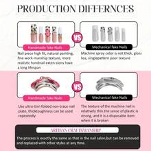 Mnails 10 PCS Handmade Duckbill Press-On Nails | Coquette Y2K Vibrant Pink-White Acrylic Nails, 3D Resin Flowers, Gold Butterfly & Sparkling Rhinestone Edgy Art (Tool Kit Included) - Nhiều màu - Xem 7