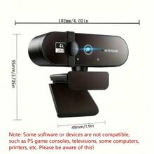 4K/2K/1080P USB Webcam With Auto Focus And Privacy Cover | Plug And Play, Compatible With PC/Laptop, Zoom, Live Streaming And Remote Work - Multicolor - View 13