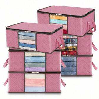 6/3/1 יחידות שקיות אחסון מתקפלות לבגדים לבית, מארגן אחסון ביתי לבגדים, מצעים, סוודרים, כריות וארגון ארון
