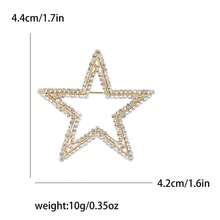 1枚镶钻镂空五角星胸针，优雅镶钻女士百搭配饰别针 - 五角星 - 查看 4