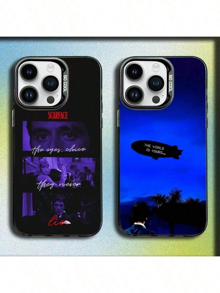 Movie S-Scarfaces Tony M-Montana Phone Case Compatible With 16.15, 14.13, 12.11, Mini,Pro,SE,MAX Gray Matte Silicone Black Cover, Cover Compatible With  17 Pro Case,  17 Pro Max Case,  17 Case,  16 Per Case - Z2 - 查看 1