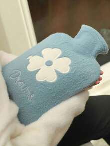 2pcs Pink Thickened Winter Plush Hot Water Bottle, Hot/Cold Therapy Bag