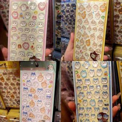 1套/1件 新款流行3D动画贴纸，生日派对装饰，水杯贴纸，冰箱生日礼物，给家人朋友的小惊喜，新年礼物，情人节礼物，复活节礼物