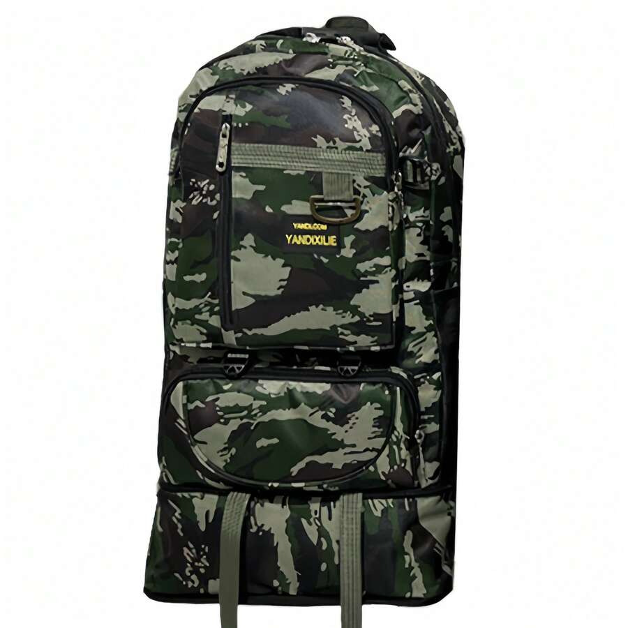 Mochila de Gran Capacidad Ligera y Resistente Impermeable para Senderismo Campamento y Escalada Práctica para Todas las Aventuras - Verde Oscuro - Ver 1