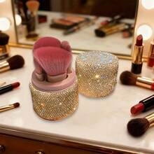 Makeup Brush Set Makeup Organizer Blush Brush Foundation Powder Cosmetics Kit Dustproof Beauty Tool Holder - Silver - View 6