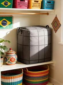 Large Heavy Duty Foldable Storage Bag With Lid - Multipurpose Rectangular Zipper Tote Bag For Clothes, Bedding, Comforters - Under Bed Storage Organizer, Dorm Essentials, Moving Supplies - Breathable Fabric Bag - Multicolor - View 9