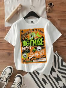 Vintage Nightmare Before Christmas T-Shirt T Shirt  Women Unisex Tshirt SY886-4 - White 5 - View 3