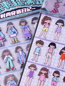 Dress-Up Diary, Cute Girl Costume, Boy Costume, Parent-Child Interactive Game, Children's Reward Item, Cartoon Stickers And Sticker Toys - Multicolor - View 5