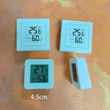 1/2pcs Mini Digital Thermometer Hygrometer, High Precision Indoor Room Temperature Humidity Meter, Wall-Mounted Fridge Thermometer, Home Essentials - White - View 11