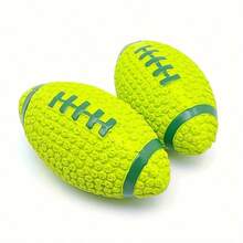 1个互动发声橄榄球狗玩具，乳胶宠物咀嚼球，声控互动游戏，中型犬咀嚼玩具，无需电池 - 彩色 - 查看 5