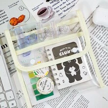 1个透明多层马克笔收纳袋，大容量学生文具整理包，多功能单肩包，适合艺术生，轻便