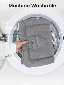 1件装婴儿推车透气座垫，亲肤新生儿汽车安全座椅垫，适用于推车/汽车安全座椅，柔软防汗可水洗，大尺寸脊椎保护垫，妈妈和宝宝出行舒适必备 - 灰色 - 查看 6