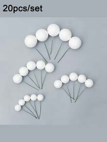 20pcs Glitter Foam Balls Decorations, Mixed Sizes And Colors Foam Balls For Cake Decorations, Suitable For Birthday, Wedding, Bachelorette Party, Christening, Gender Reveal Party, Retirement Party And Other Themed Parties, Assorted Colors (Balls Should Not Touch The Cake) - Multicolor - View 17