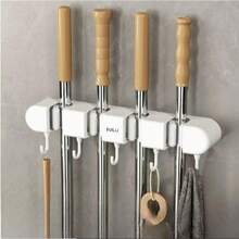 1pc Wall-Mounted Mop Storage Rack,Kitchenware Storage Hanging Rack,Multi-Function Mop Holder For Bathroom, Kitchen, Garden,Bathroom Decor And Accessories,Bathroom Organizer,Organization And Storage,Kitchen Accessories, Wall Decor,Bathroom Storage,Bathroom Organization And Storage - Multicolor - View 8