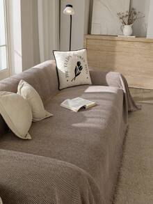 ZXZGM 1pc Chenille Modern Anti-Slip Sofa Cover, Non-Slip Sofa Blanket, Cushion, Suitable For Sofa, Tablecloth, Picnic Mat, Bedroom, Living Room, Office, Outdoor, Herringbone Pattern - Khaki - View 5