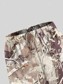 2 piezas Conjunto de pantalón de camuflaje y blusa de manga larga con estampado de letras para niñas - Blanco - Ver 6