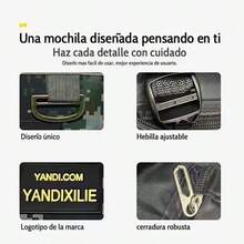 Mochila de Gran Capacidad Ligera y Resistente Impermeable para Senderismo Campamento y Escalada Práctica para Todas las Aventuras - Verde Oscuro - Ver 3