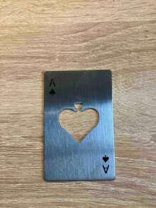 1/2个加厚黑桃A形和心形高品质不锈钢开瓶器，便携小巧，适合放在钱包、手提包、派对、露营、户外活动中 - 彩色 - 查看 7