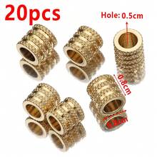20pcs Stainless Steel Mesh Beads, Gold Color Large Hole Beads Suitable For DIY Necklace, Bracelet, Jewelry Making - Multicolor - View 13