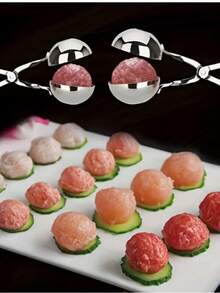 Molde de acero inoxidable para hacer albóndigas y bolas de pescado, utensilio de cocina para el hogar para formar albóndigas y bolas de arroz - Multicolor - Ver 8