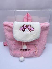 Mochila de gran capacidad con tapa abatible de Sanrio, nueva bolsa de hombro dulce para otoño/invierno para niños y niñas, monedero y bolsa escolar para libros - Multicolor - Ver 8