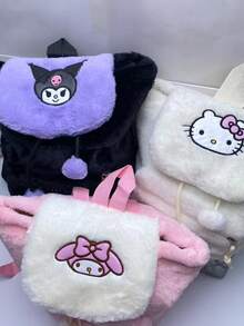 Mochila de gran capacidad con tapa abatible de Sanrio, nueva bolsa de hombro dulce para otoño/invierno para niños y niñas, monedero y bolsa escolar para libros - Multicolor - Ver 9