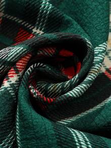 Men's Casual Elastic Waist Plaid Pants, Spring/Autumn - Green - View 6