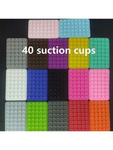 3/2/1pcs Set Random Style Silicone Suction Cup, Suitable For Phone Cases, Tablets. Silicone Suction Cup Phone Case Sticky Stand, Strong Adsorption For Selfie Video, [Each Phone Sticker Has 24/28/40 Suction Cups.] - Multicolor - View 9