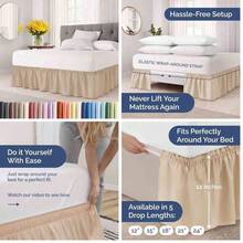 Leoon Falda de Cama anti-polvo envolvente para camas tamao King con cada de 12 pulgadas - banda elstica de fcil ajuste - Rodapis plisado ajustable - para mujeres, hombres, nios y adolescentes - Cafe - king+caída de 12 pulgadas+13 - café - Ver 14