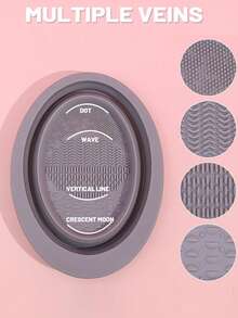 1/2 Packs Makeup Brush Cleaner Mat Foldable Silicone Makeup Brush Cleaner Bowl Pads Portable Scrubber Cleaning Tool For Makeup Brush Set Foundation Powder Concealers Eye Shadows Makeup Brushes - Multicolor - View 5