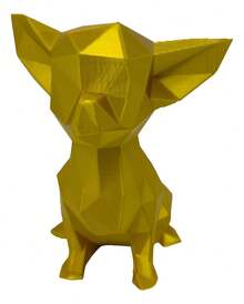 TendenciaPerro Chihuahua Escultura Poligonal Decorativa 10 Cm Dorado DoradoCalidad premium - Dorado - Ver 2