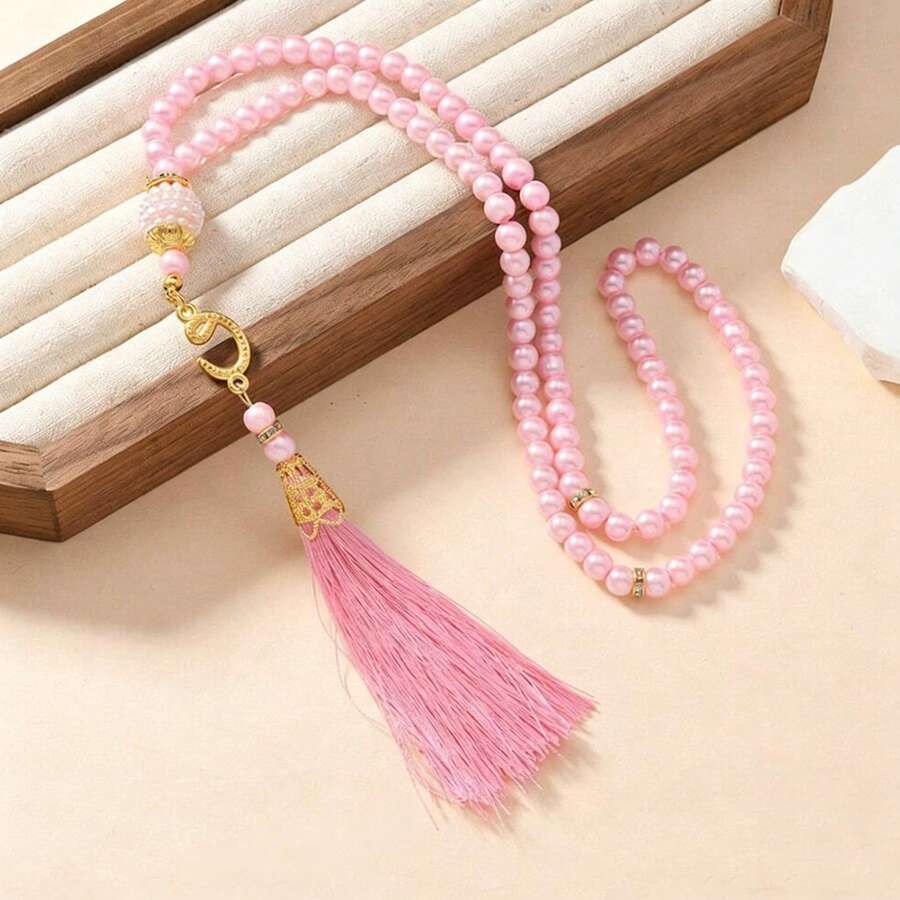 1 String/12 Strings Islamic Prayer Beads, 99pcs Glass Faux Pearl Beads, For Muslim Worship And Arabic Praise Bracelet - Multicolor - View 1