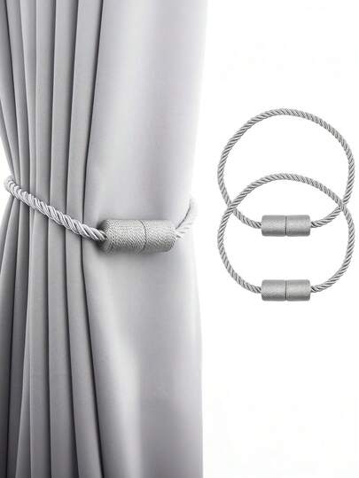 2 chiếc dây buộc rèm từ tính mạnh mẽ, kiểu dáng hiện đại được nâng cấp, dây buộc rèm trang trí kiểu xoắn mới, phù hợp cho phòng khách, phòng ngủ, văn phòng và trang trí nhà cửa.