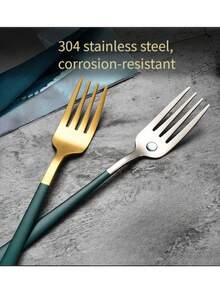 6pcs SUS304 Stainless Steel Forks, Long Handle Thickened, Premium Dinner Forks, Salad Dessert Fruit Forks, 6 Colors Including Gold And Silver Tones, Vibrant Colors, Beautiful, Suitable For Restaurants, Home, Gatherings, Dishwasher , 20.7cm/8.2in - Silver Set (6 Pieces) - View 8