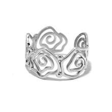 2pcs/1pc 18K Gold Plated Stainless Steel Hollow Spiral Rings For Women, Waterproof, Suitable For Summer Wear, High Quality Women Jewelry, Suitable For Daily Wear - Silver - View 7