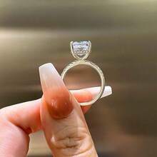 3/4.5CT Radiant Cut Moissanite Synthetic Ring | VVS1 Clarity & Hypoallergenic |For Women Birthday,Wedding, Engagement, Anniversary Gift | -Friendly Jewelry  Casual Elegant Travel - 3克拉黃金 - 查看 6