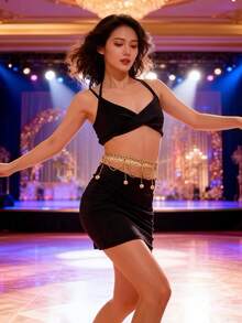 SHEEGIOR 1件多层流苏波浪链硬币吊坠腰链，适合女性作为肚皮舞装饰或身体链配饰 - 舞蹈腰鍊 - 查看 11