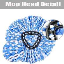 ANREKEYH Spin Mop Head, Base, Handle Replacement For O-Ceda EasyWring Microfiber Spin Mops, 2 Microfiber Mop Refills, 1 Triangle Head Cover And 30-58in Handle Set Combo (White(1 Tank System)) - ColorA - 查看 5