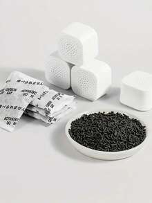 冰箱除臭盒，采用活性炭吸附净化保鲜技术，不含化学添加剂，适用于冰箱、厨房、办公室等多种场景，有效去除烟味、宠物异味及其他难闻气味。设计小巧，方便携带。 - 白色 - 查看 10