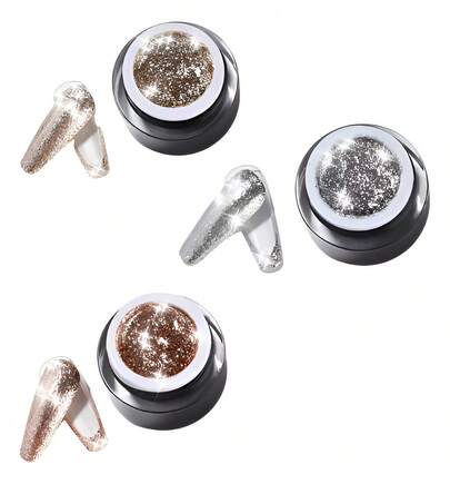 Tendencia3 Pzas Painting Gel Platinium Esmalte Para Uñas Acrílicas Dorado/ Plata/ GoldCalidad premium