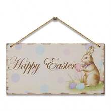 1 Piece Of Easter Wooden Home Decoration, Easter Bunny Ornament, Easter Door Hanger, Happy Easter Bunny Decoration, Easter Wooden Hanging Wall And Door Decoration Sign For Holiday Home Decoration - Multicolor - View 8