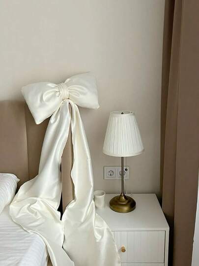 1pc White Bow, Wedding Decor Bow, Home Decor, 2026 Valentine's Day Aesthetics, Satin Bow Bedroom Decor, Stairwell Decor - Elegant Beige/Red Extra Large Christmas Tree Bow, Suitable For Christmas Winter Decor, Room Decor, Home Decor