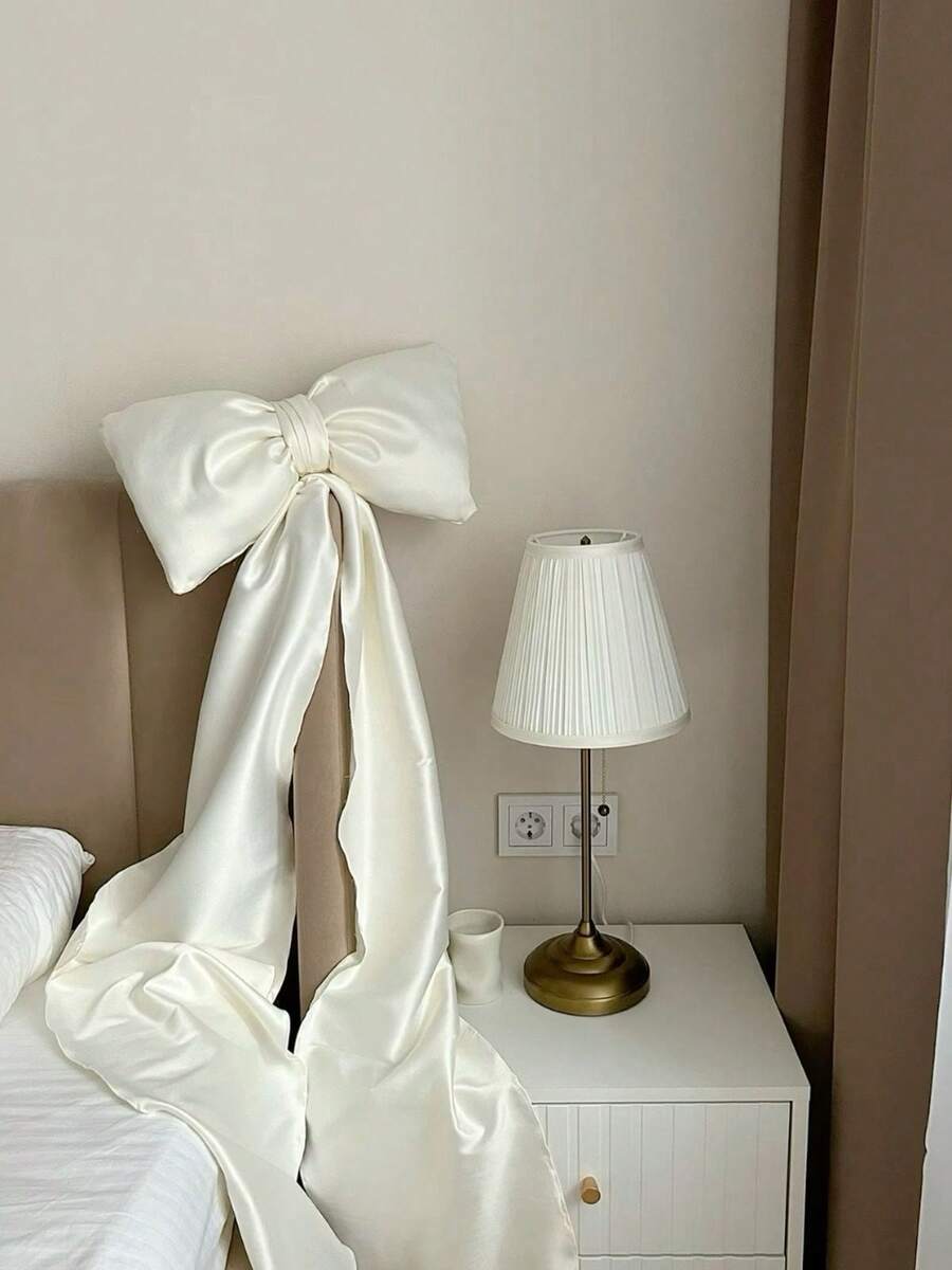 1pc White Bow, Wedding Decor Bow, Home Decor, 2026 Valentine's Day Aesthetics, Satin Bow Bedroom Decor, Stairwell Decor - Elegant Beige/Red Extra Large Christmas Tree Bow, Suitable For Christmas Winter Decor, Room Decor, Home Decor