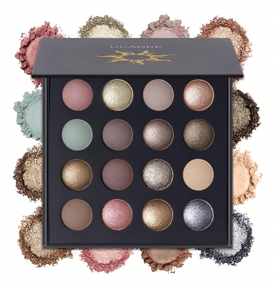 TendenciaUcanbe Paleta De Sombras Horneadas 16 Colores Mate Nude Dorado OscuroCalidad premium - 1 - Ver 1