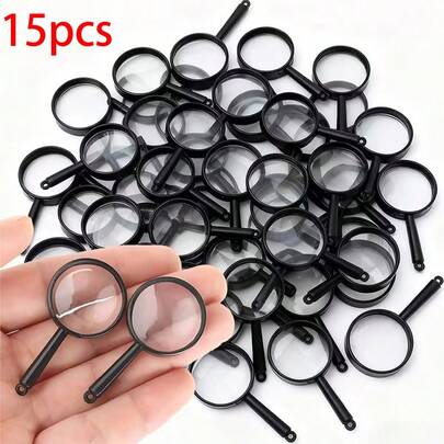 5/15 Polegadas Minúsculo Aumento de Plástico - Item Educacional Portátil de Bolso, Adequado para Escritório, Estudo, Escola, Leitura de Jornais/Revistas, Observação da Natureza ao Ar Livre, Mini Lupa, Ferramenta de Auxílio ao Aprendizado, Design Compacto, Plástico