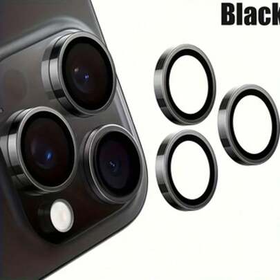 Metal & Tempered Glass Camera Lens Protector Compatible With Apple 17/16/15/15 Plus/15Pro/15Promax/11/12/13/14/15/16/17 Series - Precision Phone Accessories, Screen Protector, Fashionable Design, Minimalist Style, Scratch-Resistant, Glass