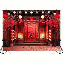 1 Tấm, Phông nền tiệc chủ đề Tết Nguyên Đán Trung Hoa bằng polyester, Lễ hội mùa xuân Trung Hoa, Đèn lồng đỏ, Hoa, Phông nền chụp ảnh, Tiệc năm mới, Phụ kiện chụp ảnh dành cho người lớn - Nhiều màu 3 - Xem 4