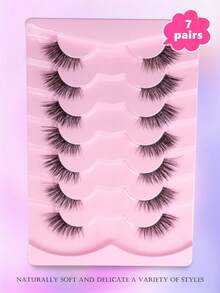7 Pairs Natural Fluffy False Eyelashes, Cat Eye Lashes, Elongated Lashes, Suitable For Daily Wear, Strip Eyelashes - Cat Eye Lashes - View 6
