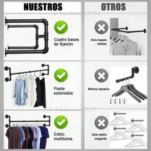 TendenciaPerchero Tubería Industrial Vintage De Colgar Ropa En ParedCalidad premium - 1 - Ver 4